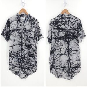 Osei Duro abstract “crackle print” linen shirt dress